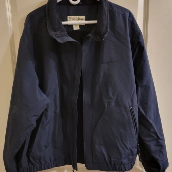 Eddie Bauer Jacket Mens XL Navy Fleece Lined Full Zip - Picture 1 of 2